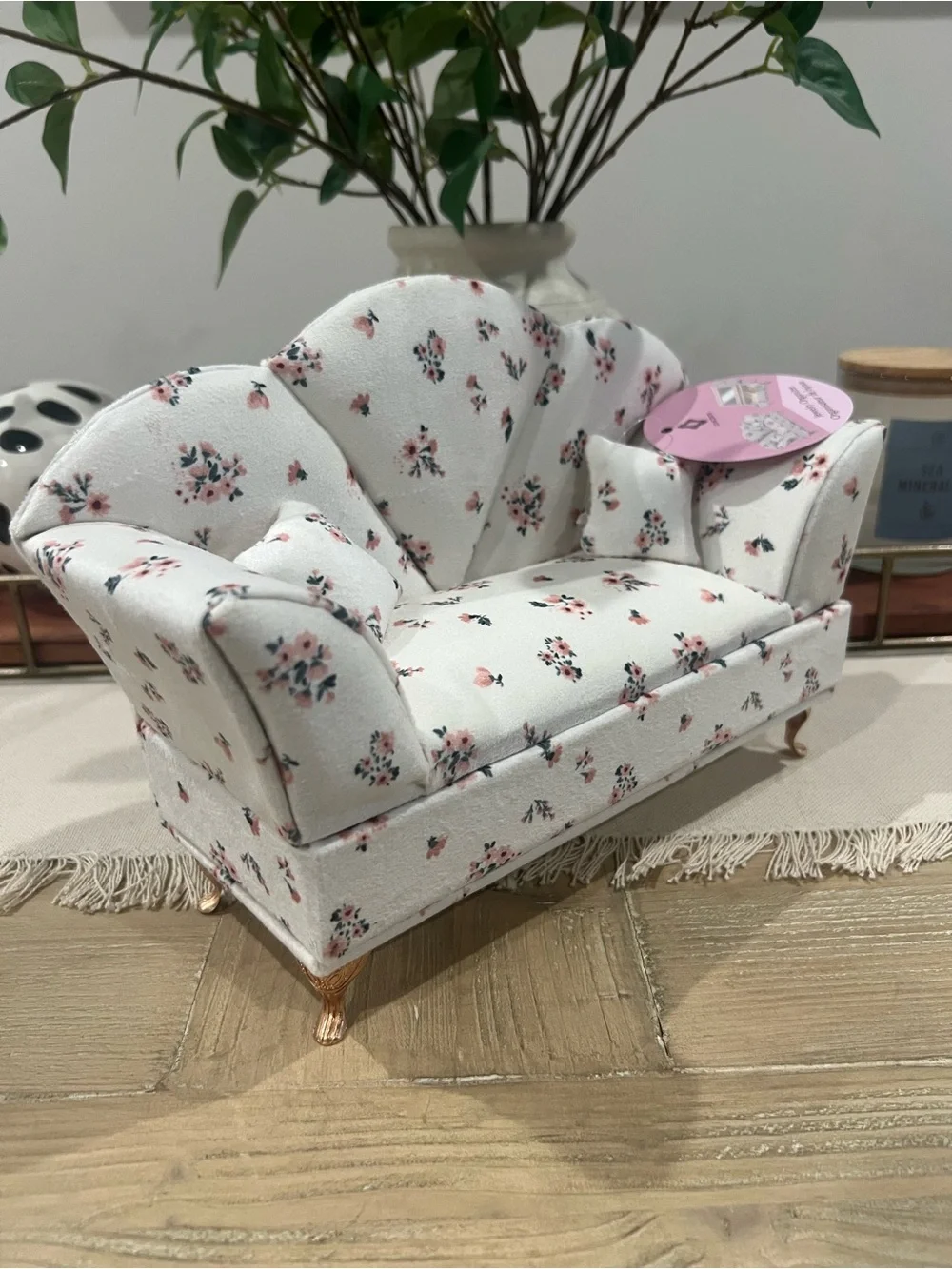 NWT Floral Miniature Sofa Jewelry Organizer